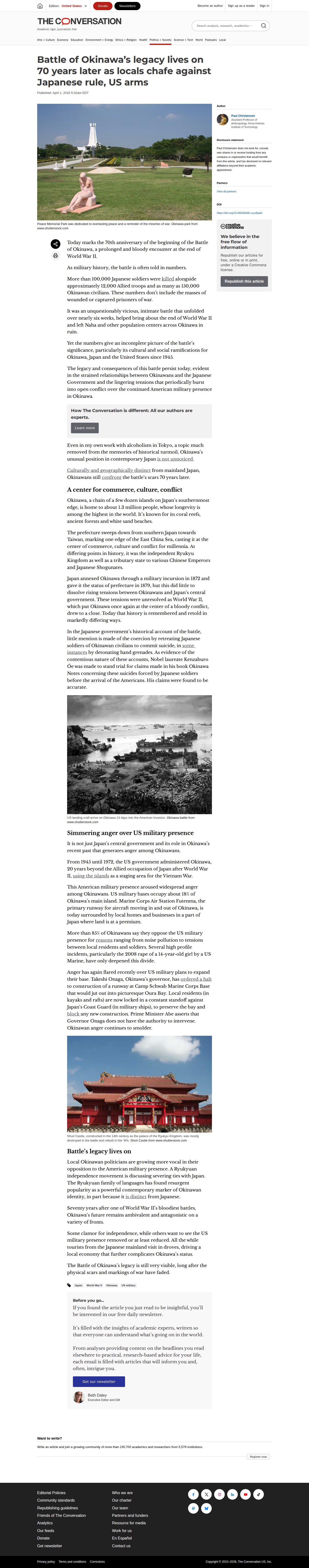 Battle of Okinawa’s legacy lives on 70 years later as locals chafe against Japanese rule, US arms - 保存されたスクリーンショット