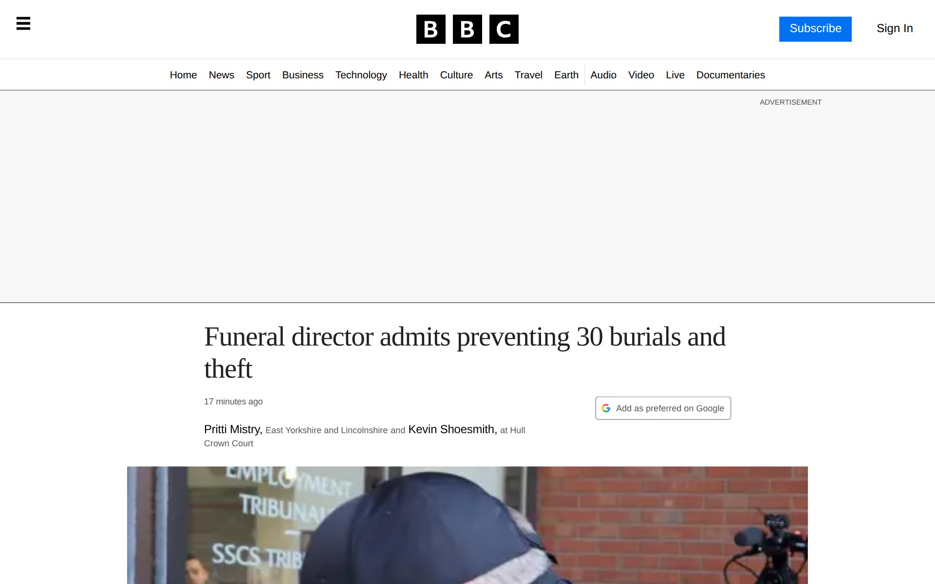 Robert Bush admits offences in Hull Legacy funeral home probe - 保存されたスクリーンショット