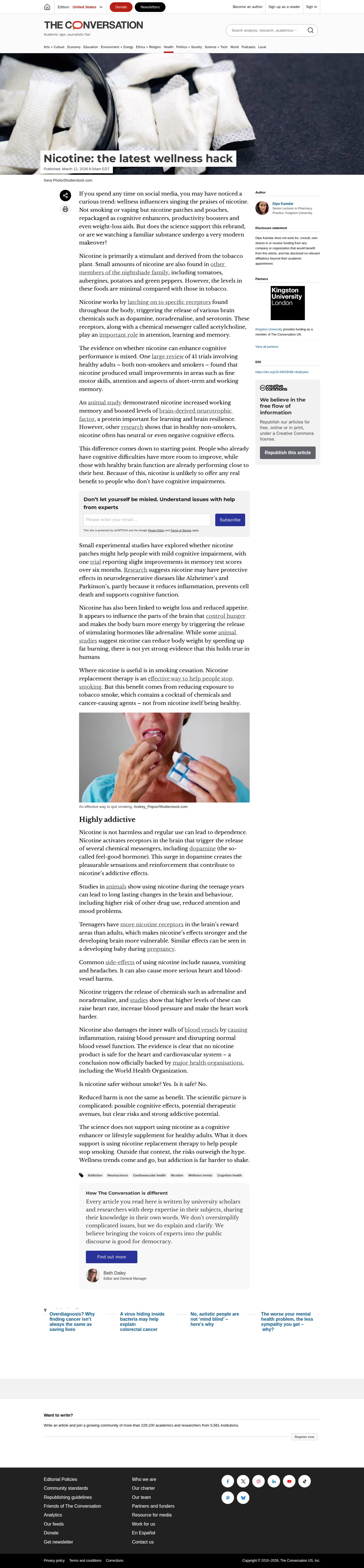 Nicotine: the latest wellness hack - Saved screenshot