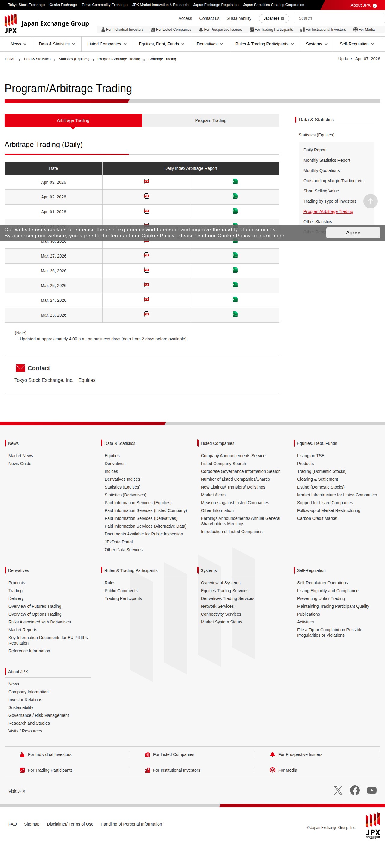 Arbitrage Trading | Program/Arbitrage Trading | Japan Exchange Group - 保存されたスクリーンショット