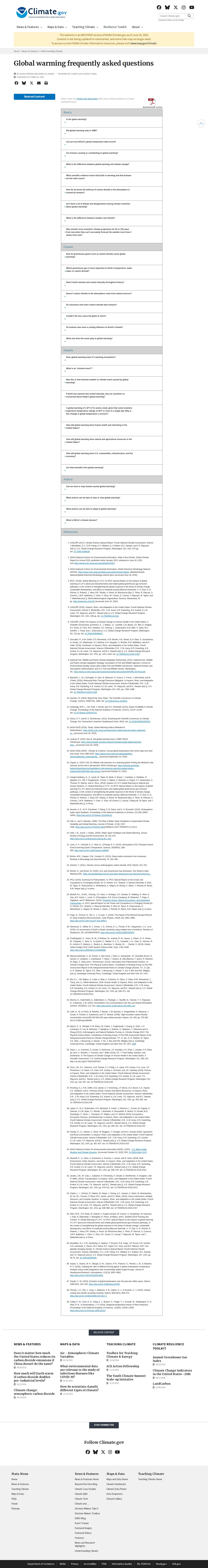 Global warming frequently asked questions | NOAA Climate.gov - 保存されたスクリーンショット