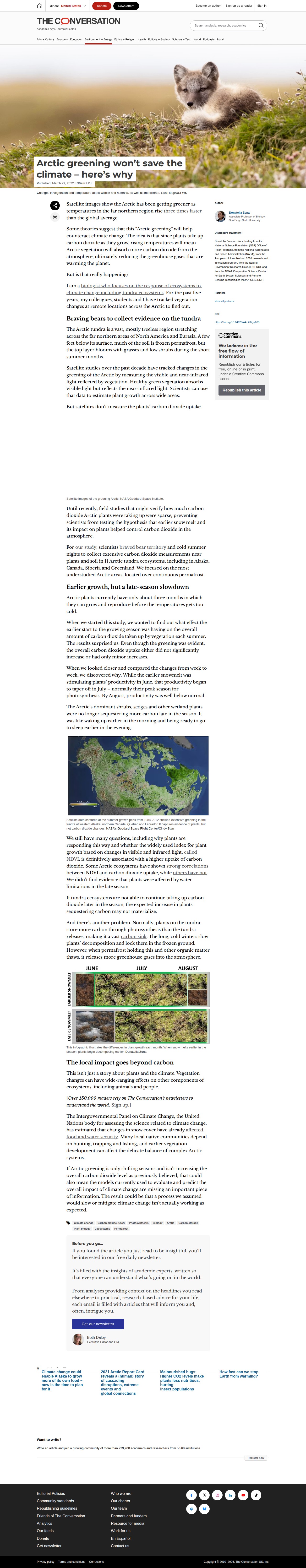Arctic greening won’t save the climate – here’s why - 保存されたスクリーンショット