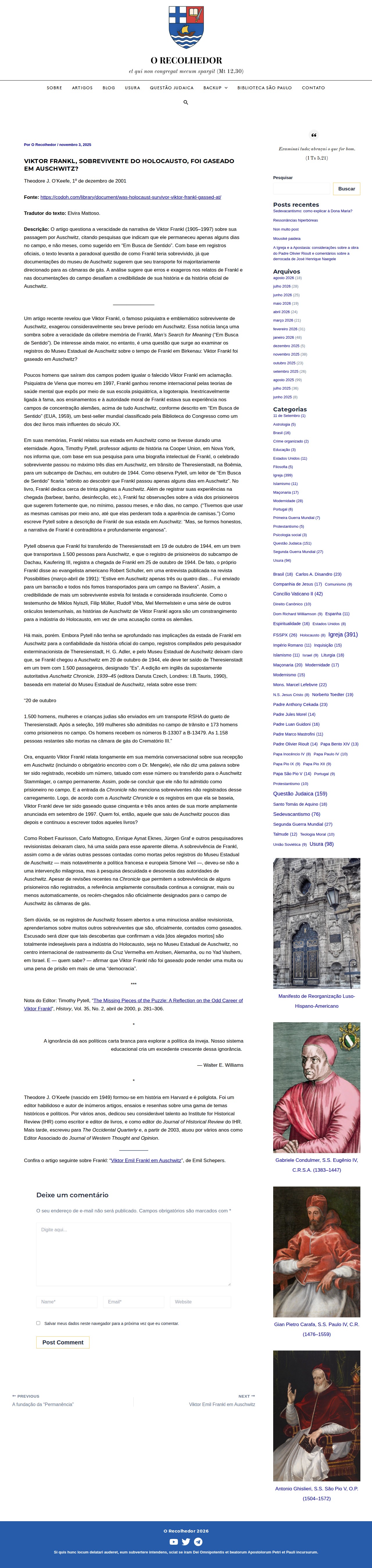 Viktor Frankl, sobrevivente do holocausto, foi gaseado em Auschwitz? - O Recolhedor - 保存されたスクリーンショット