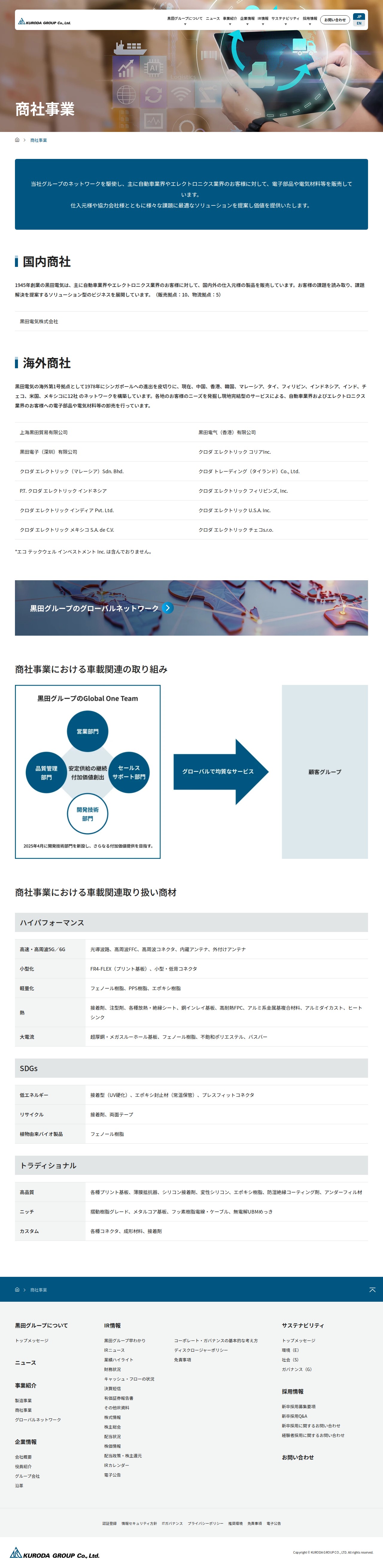 商社事業|事業内容|黒田グループ株式会社 - 保存されたスクリーンショット