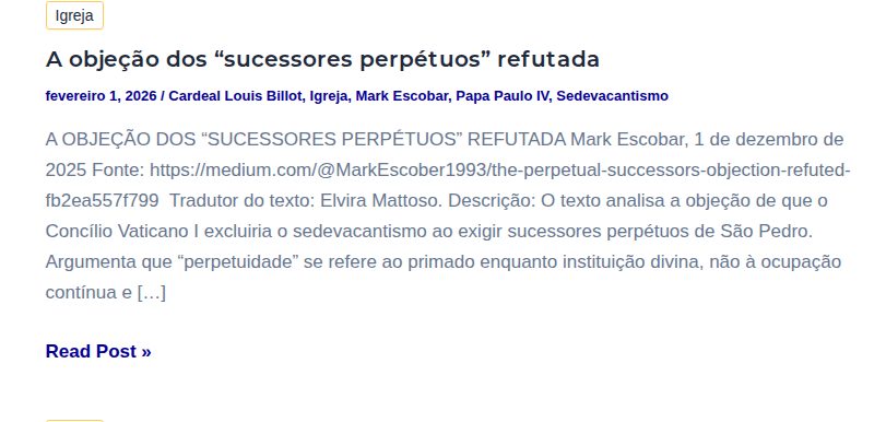 Arquivo de Sedevacantismo - Página 2 de 4 - O Recolhedor - 保存されたスクリーンショット