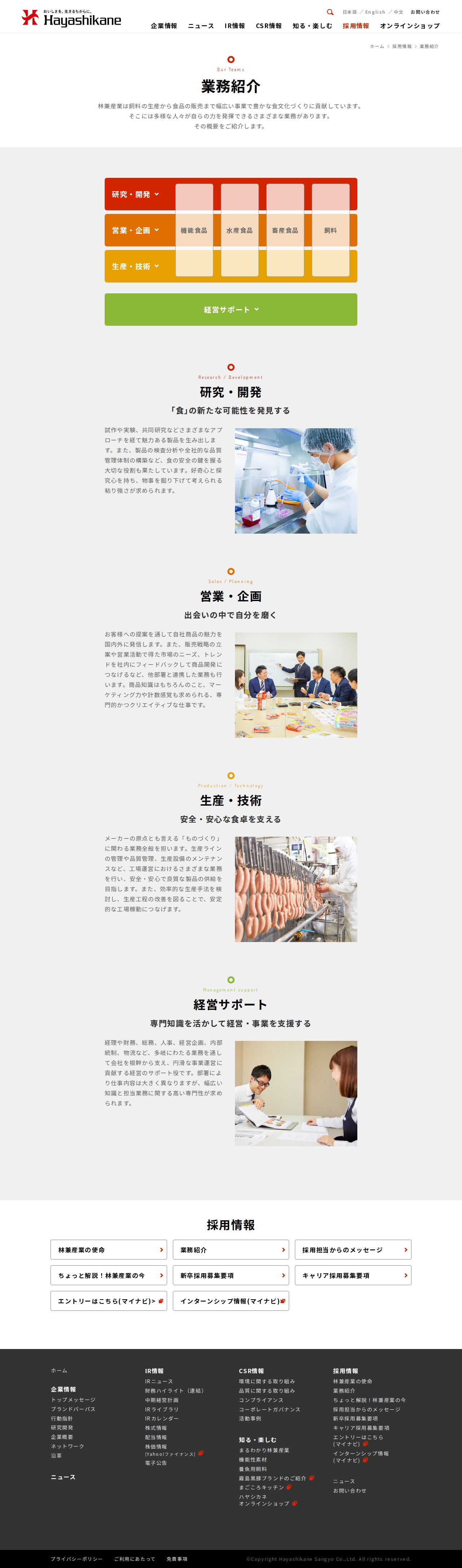 業務紹介|採用情報|林兼産業株式会社 - 保存されたスクリーンショット