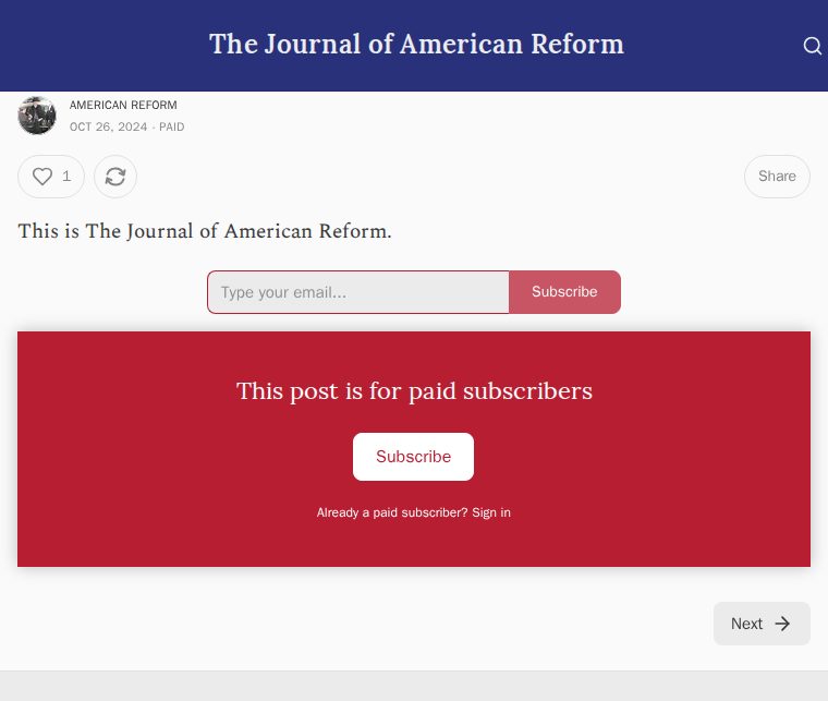 Coming soon - The Journal of American Reform - 保存されたスクリーンショット