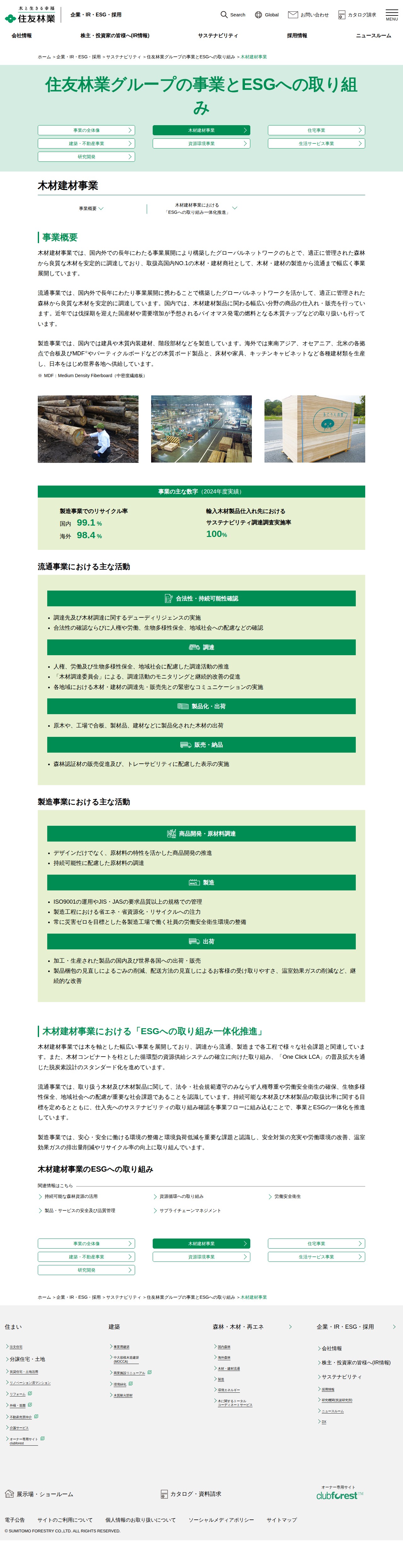 木材建材事業|住友林業 - 保存されたスクリーンショット