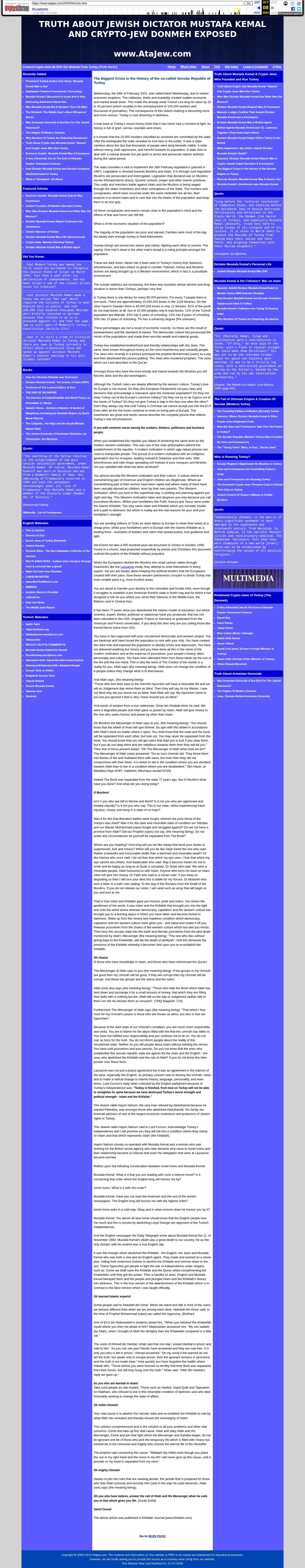 Truth About Masonic Jewish Gay Dictator Mustafa Kemal Ataturk Exposed: The Biggest Crisis in the History of the so-called Secular Republic of Turkey - 保存されたスクリーンショット