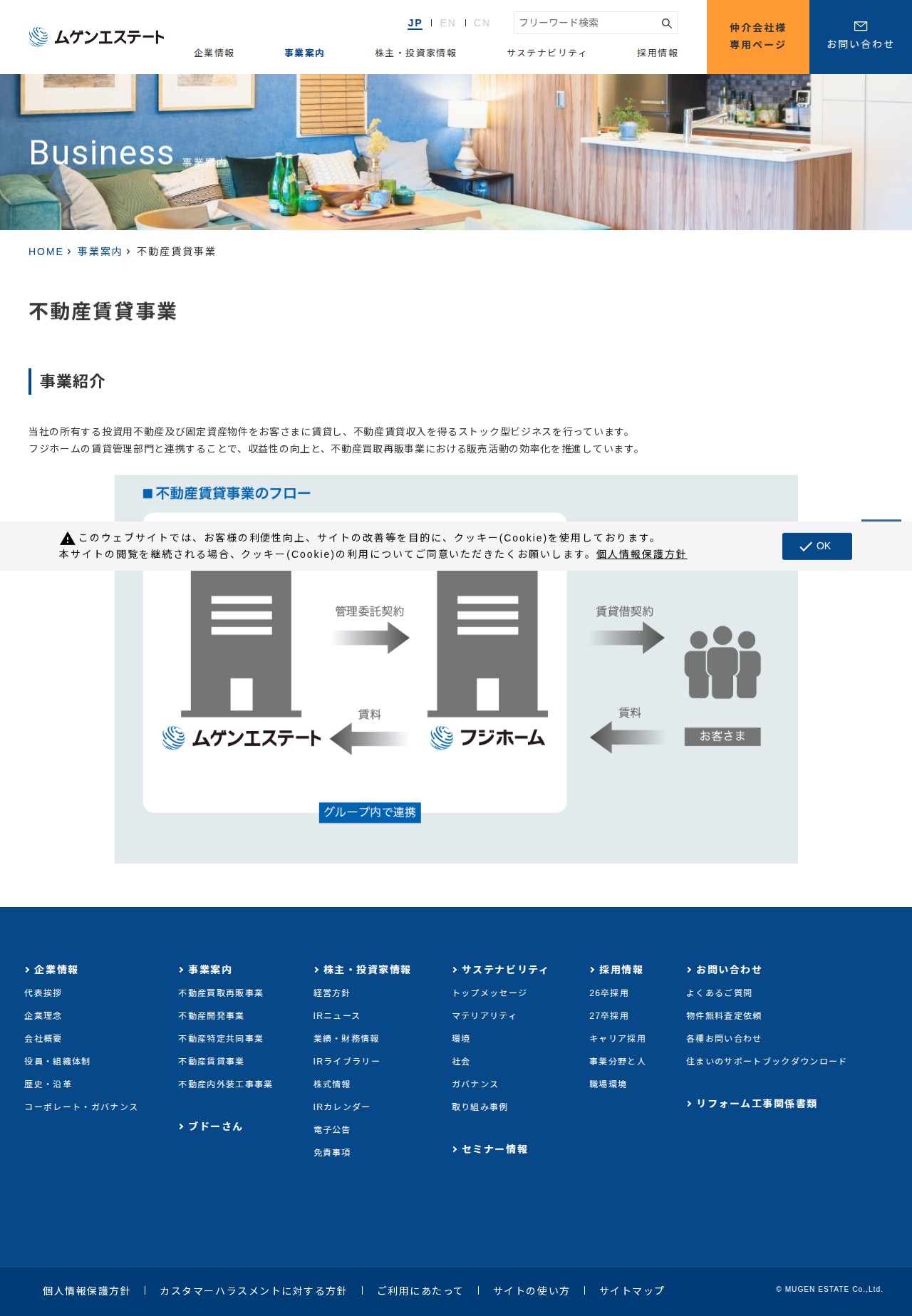 不動産賃貸事業 | 株式会社ムゲンエステート - 保存されたスクリーンショット