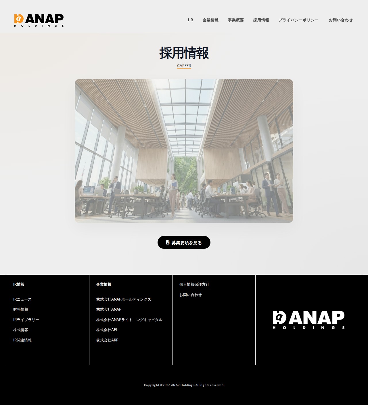 採用情報 | ANAPホールディングス - 保存されたスクリーンショット