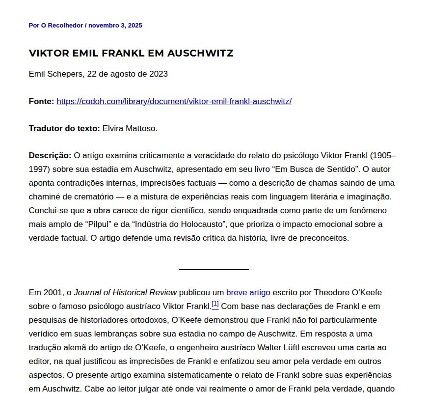 Viktor Emil Frankl em Auschwitz - O Recolhedor - Saved screenshot