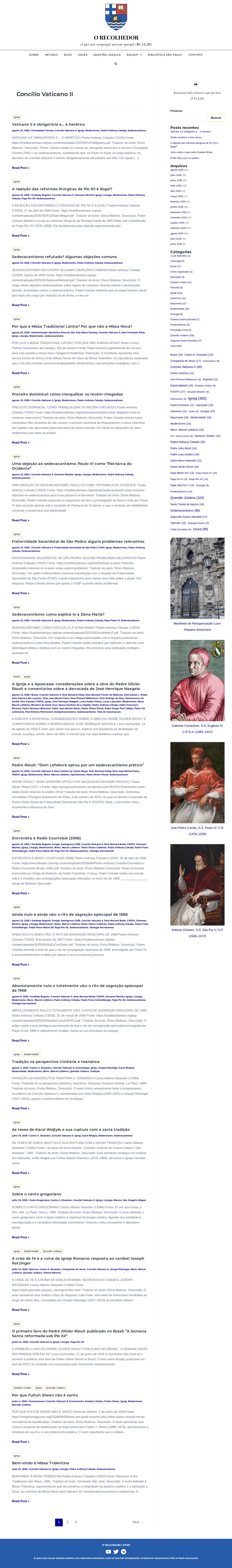 Arquivo de Concílio Vaticano II - O Recolhedor - Saved screenshot