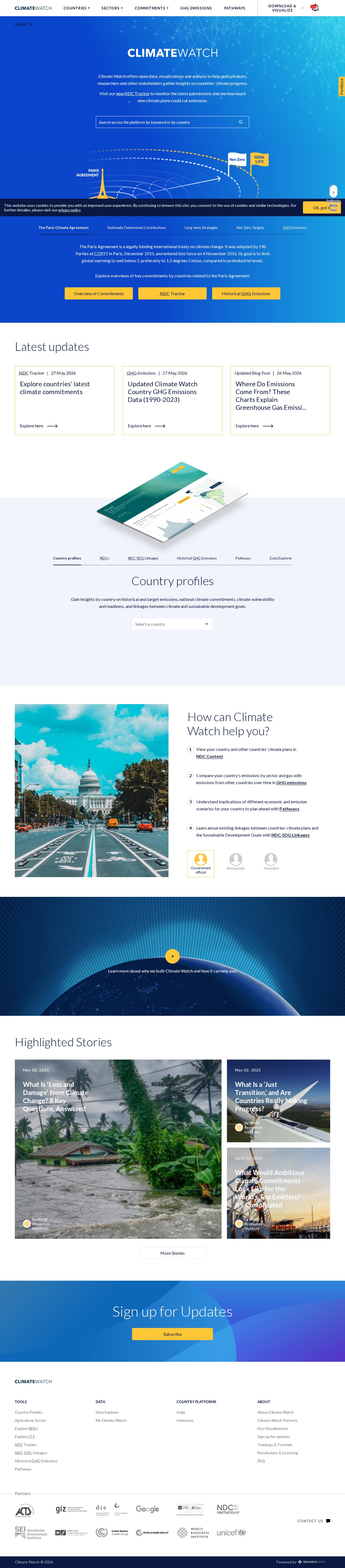 Climate Data for Action | Climate Watch | Emissions and Policies - 保存されたスクリーンショット