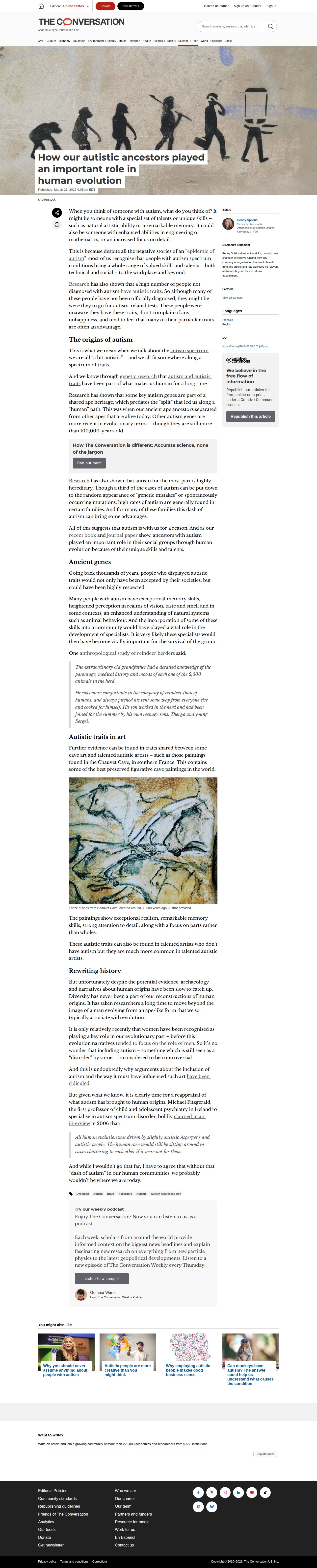 How our autistic ancestors played an important role in human evolution - 保存されたスクリーンショット