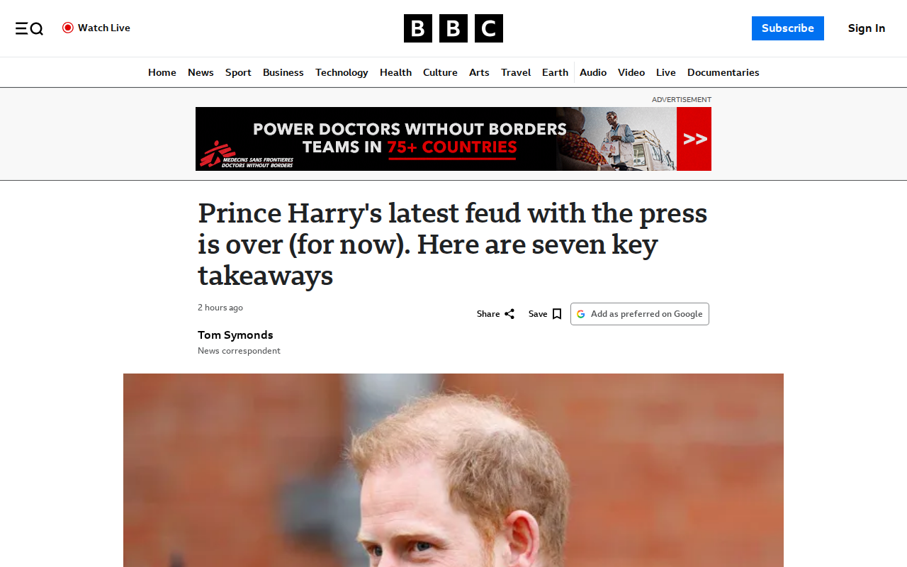 Prince Harry's latest feud with the press is over (for now). Here are seven key takeaways - 保存されたスクリーンショット