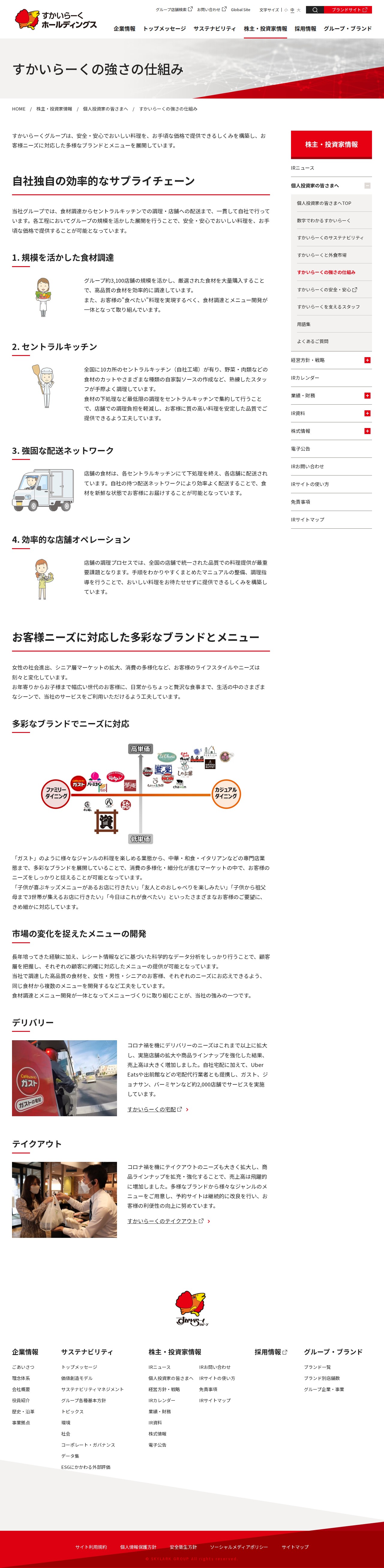すかいらーくの強さの仕組み | 個人投資家の皆さまへ | 株主・投資家情報 | すかいらーくホールディングス - 保存されたスクリーンショット
