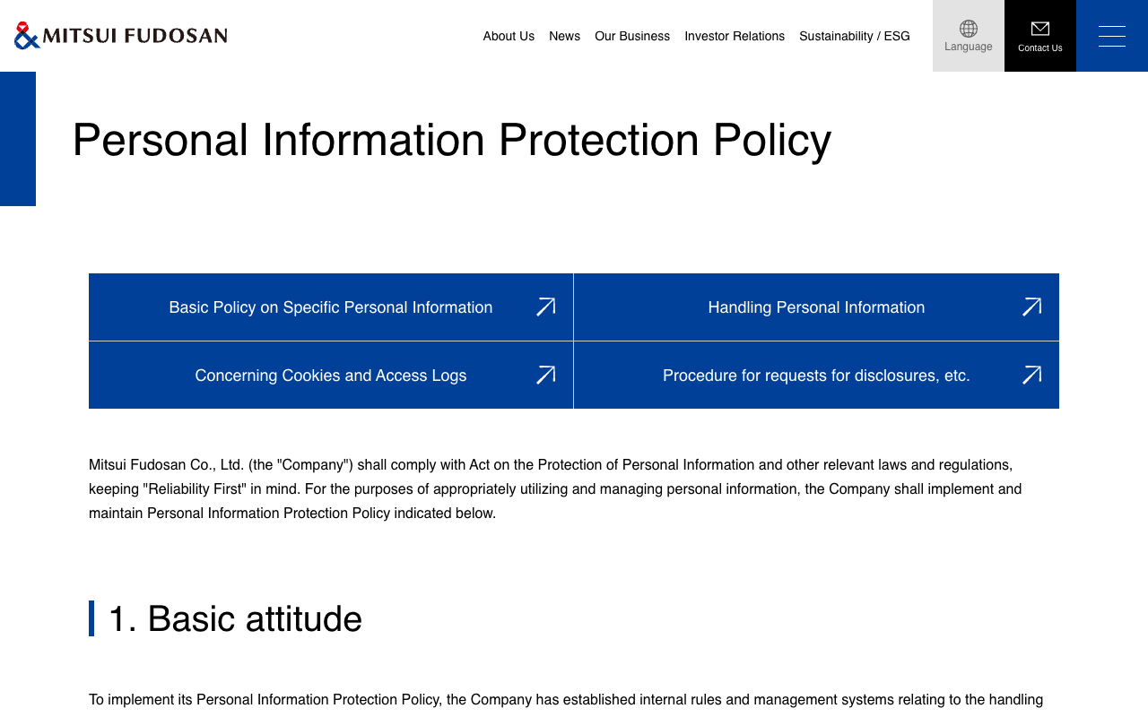 Mitsui Fudosan | Privacy Policy - 保存されたスクリーンショット