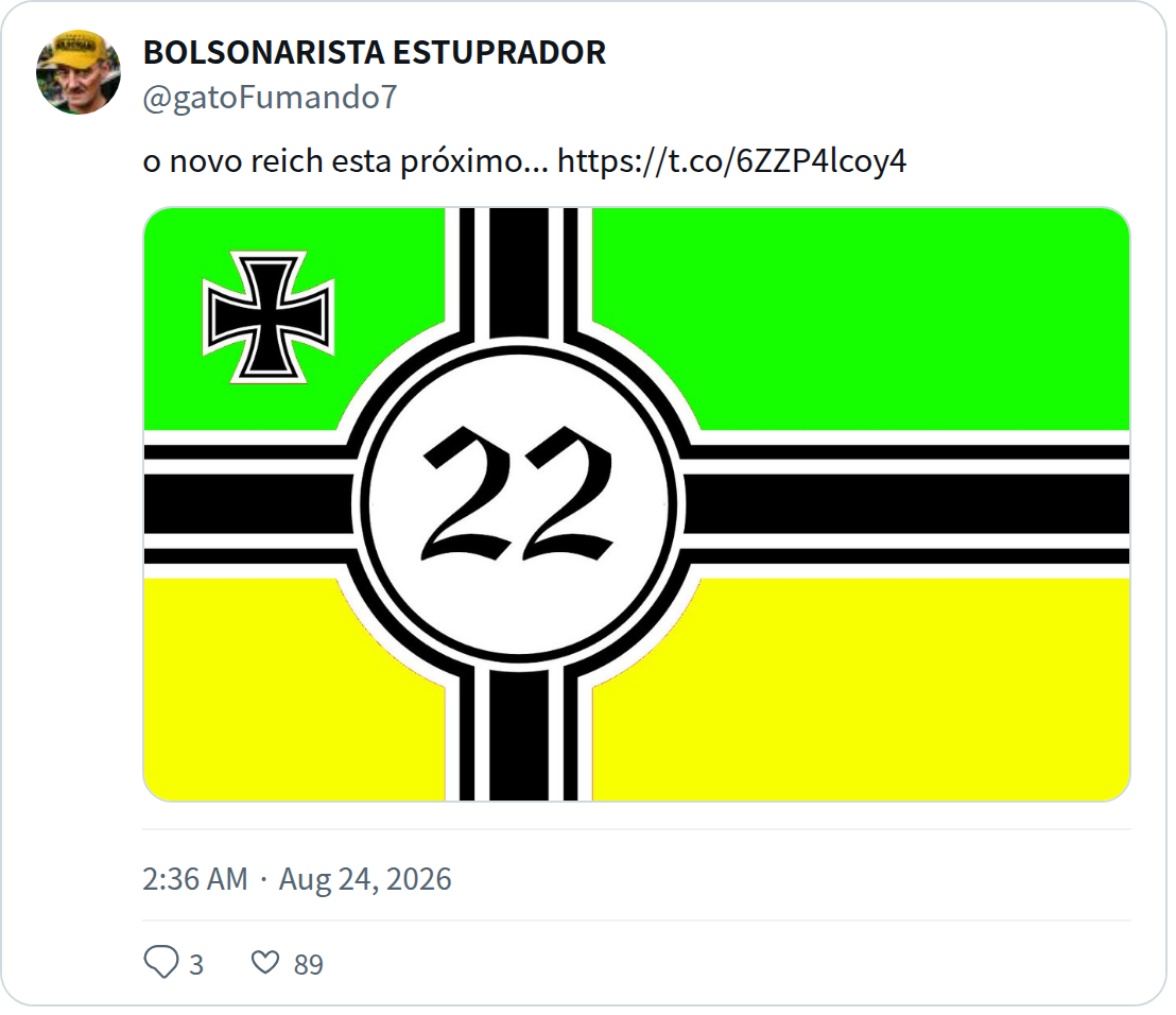 BOLSONARISTA ESTUPRADOR (@gatoFumando7) - 保存されたスクリーンショット