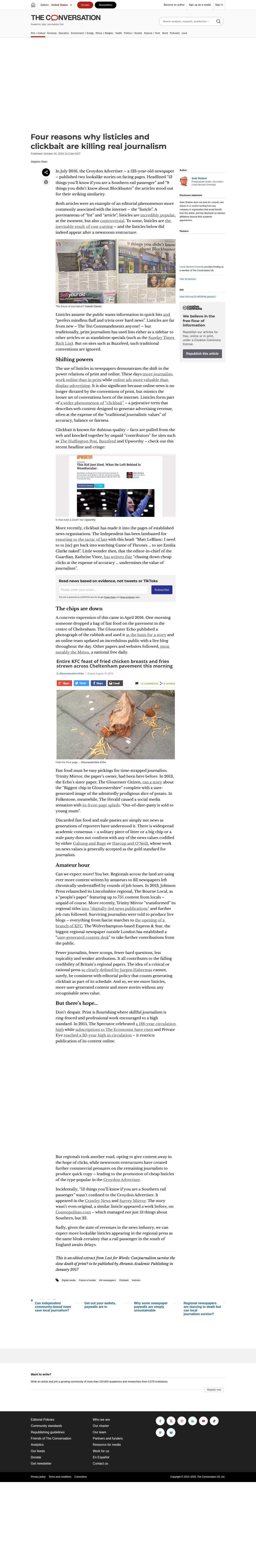 Four reasons why listicles and clickbait are killing real journalism - 保存されたスクリーンショット