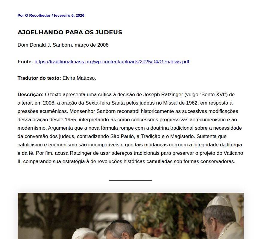 Ajoelhando para os judeus - O Recolhedor - Saved screenshot