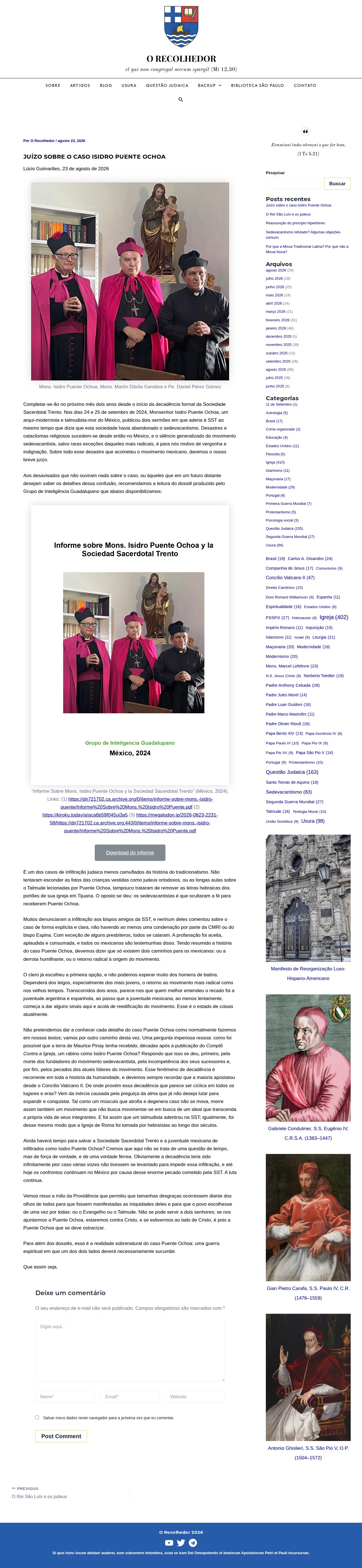 Juízo sobre o caso Isidro Puente Ochoa - O Recolhedor - 保存されたスクリーンショット