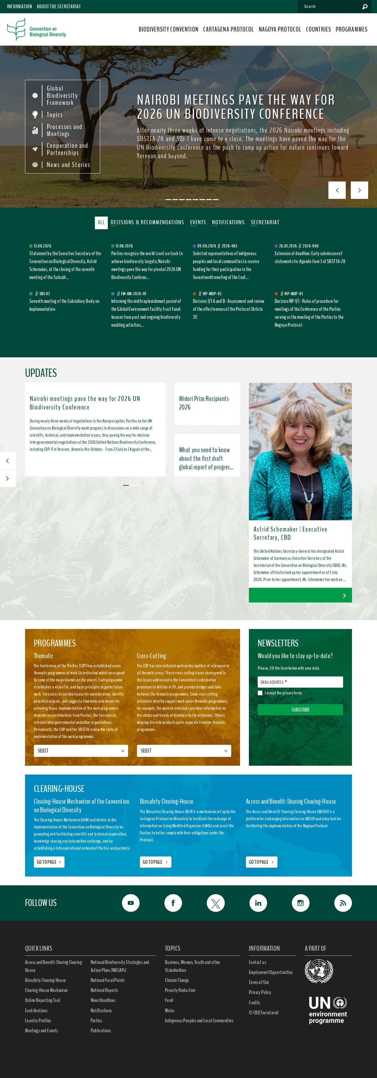 Home | Convention on Biological Diversity - 保存されたスクリーンショット