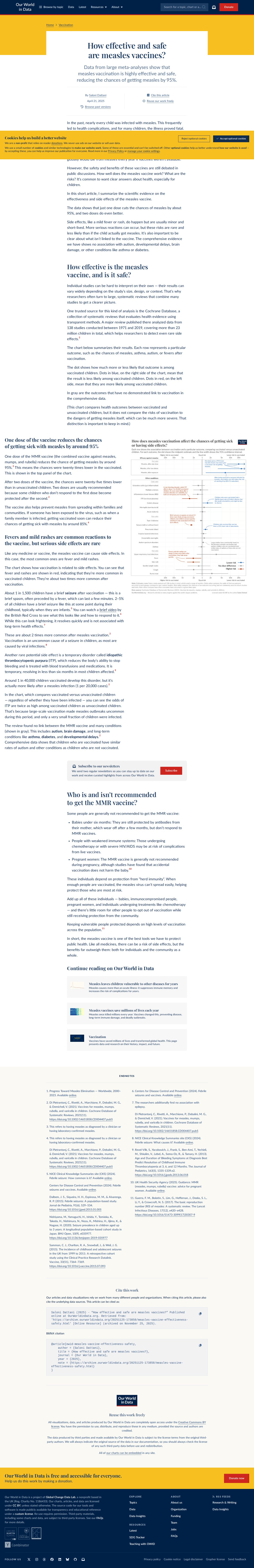 How effective and safe are measles vaccines? | Our World in Data - 保存されたスクリーンショット