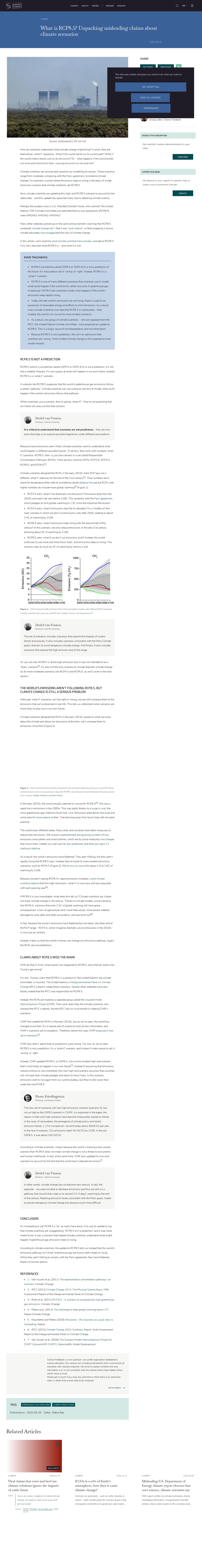 What is RCP8.5? Unpacking misleading claims about climate scenarios - Saved screenshot