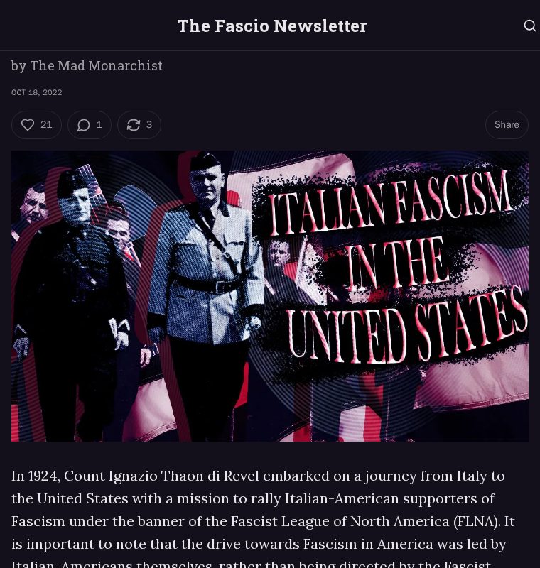 Italian Fascism In The United States - 保存されたスクリーンショット