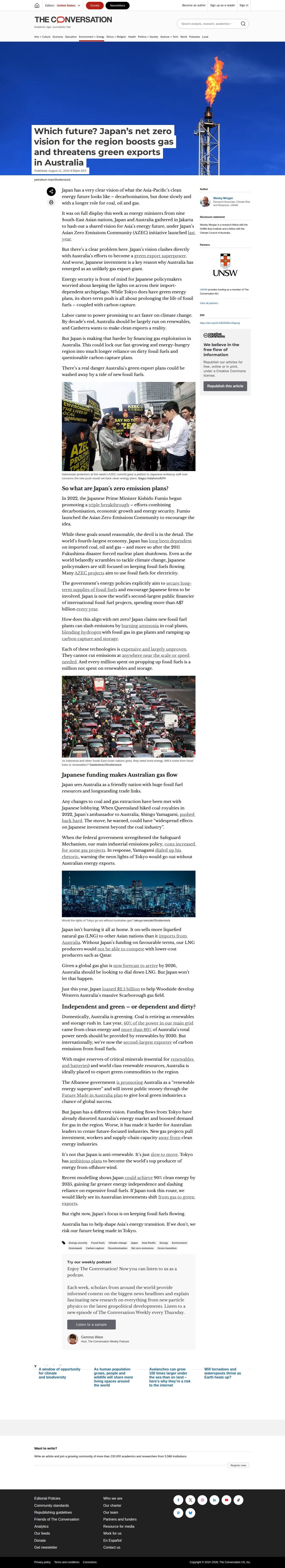 Which future? Japan’s net zero vision for the region boosts gas and threatens green exports in Australia - 保存されたスクリーンショット